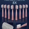 Sonic Electric Toothbrush for Adults. USB Rechargeable Sonic Toothbrush with 8 Brush Heads. Smart Timer. 5 Modes. 2-Hour Fast Charge Last 30 Days. Pink