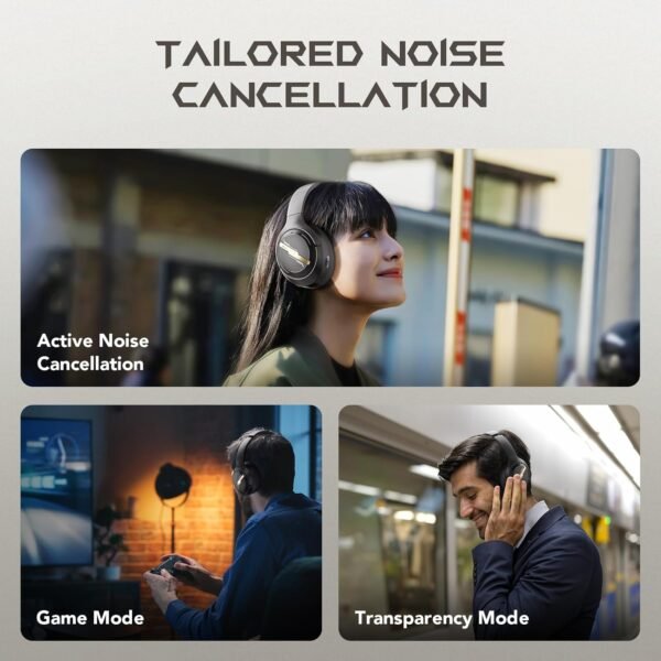 263ddca9acae4abbb79561336042d9b2 Black Shark JoyBuds Max Active Noise Cancelling Headphones. 50H Playtime Wireless Over Ear Headphones with Microphone. Bluetooth 5.4 Gaming Headsets Comfort Fit Ear Cups. 6EQ Modes via APP (Black)