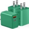 3 Pack USB C Wall Charger. 20W Durable Dual Port QC+PD 3.0 Power Adapter. Double Fast Plug Charging Block for iPhone 13/14/15/16/16 Pro/Pro Max/Plus. XS/XR/X. Watch Series 8/7 Cube .White