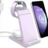Wireless Charger for Samsung - NANAMI 3 in 1 Charging Station for Multiple Devices. Fast Charger Stand for Galaxy S25 S24 S23 Ultra S22 S21 Z Flip Fold 4.Galaxy Watch 6/5/5 Pro/4/3. Galaxy Buds 2 Pro