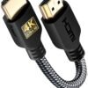 PowerBear 4K HDMI Cable 10 ft | High Speed Hdmi Cables. Braided Nylon & Gold Connectors. 4K @ 60Hz. Ultra HD. 2K. 1080P. ARC & CL3 Rated | for Laptop. Monitor. PS5. PS4. Xbox One. Fire TV. & More