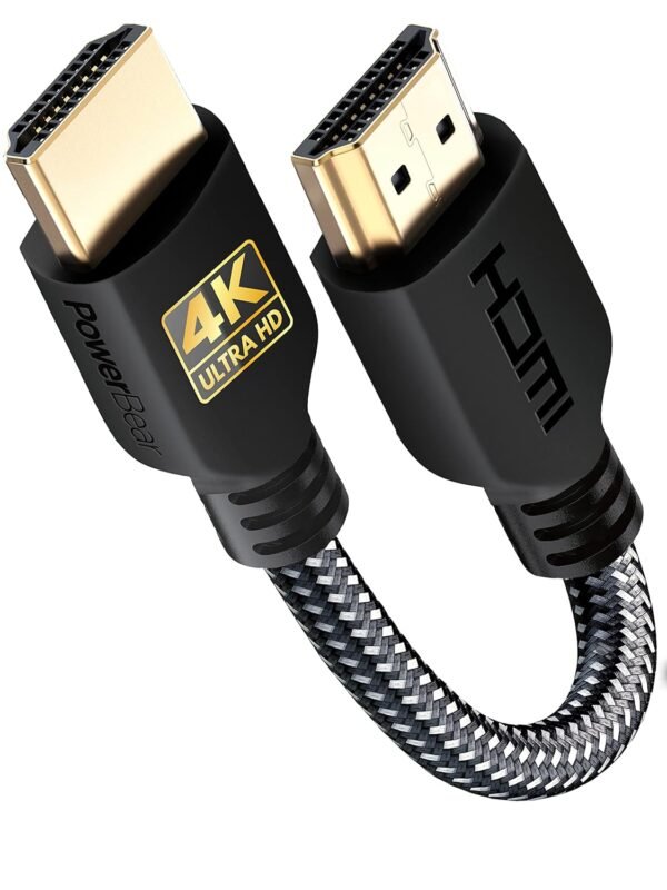 PowerBear 4K HDMI Cable 10 ft | High Speed Hdmi Cables. Braided Nylon & Gold Connectors. 4K @ 60Hz. Ultra HD. 2K. 1080P. ARC & CL3 Rated | for Laptop. Monitor. PS5. PS4. Xbox One. Fire TV. & More