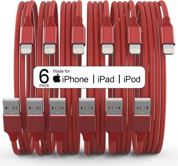 [Apple MFi Certified] 6Pack 3/3/6/6/6/10 FT iPhone Charger Nylon Braided Fast Charging Lightning Cable Compatible iPhone 14 Pro/13 mini/13/12/11 Pro MAX/XR/XS/8/7/Plus/6S/SE/iPad