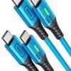 INIU USB C to USB C Cable. 240W Fast Charging [6.6ft. 2-Pack] Type C Charger Cord. Braided USBC Phone Charger Cable for iPhone 16 15 Pro Samsung S24 S23 Laptops MacBook iPad Switch Steam Deck etc.