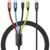 4 in 1 Multi Charging Cable [2Pack 5FT]. Nylon Braided 4 in 1 Charging Cable. USB Cables Phone Charger with IP/Type C/Type C/Micro Port. Compatible with Most Cell Phones/Tablets and More