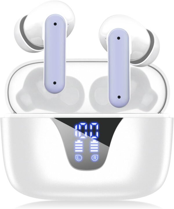 ZIUTY Wireless Earbuds. 2025 Bluetooth Headphones. 50hrs Stereo Deep Bass Ear Buds with Power Display Charging Case. buit in Mic. IPX5 Waterproof Headset for iPhone Andriod Phones