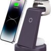 3 in 1 Charging Station for iPhone. Wireless Charger for iPhone 16e 16 15 14 13 12 11 X Pro Max & Apple Watch - Wireless Charging Station for AirPods 4 3 Pro