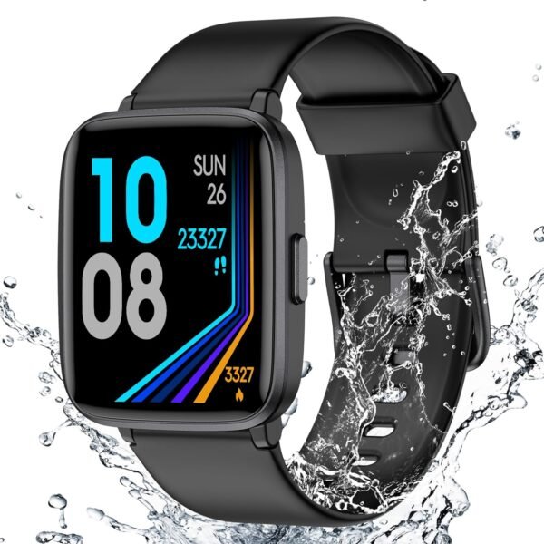 52c01e367d8a4a3b881d835938411e6a Fitness Tracker Watch with Heart Rate Monitor. Large Screen Activity Tracker with Pedometer. Sleep Monitor. Calories & Step Counter. 5ATM Waterproof Smart Watch for Women Men Fitness Watch for Sports