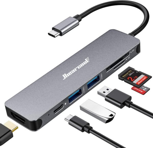 53bd80de2f114b38b69c30c03688c70e Hiearcool USB C Hub. USB-C Multi-Port Adapter for MacBook Pro. 7IN1 USBC to HDMI Hub Dongle Compatible for Laptops and Other Type C Devices (4K HDMI USB3.0 SD/TF Card Reader 100W PD)