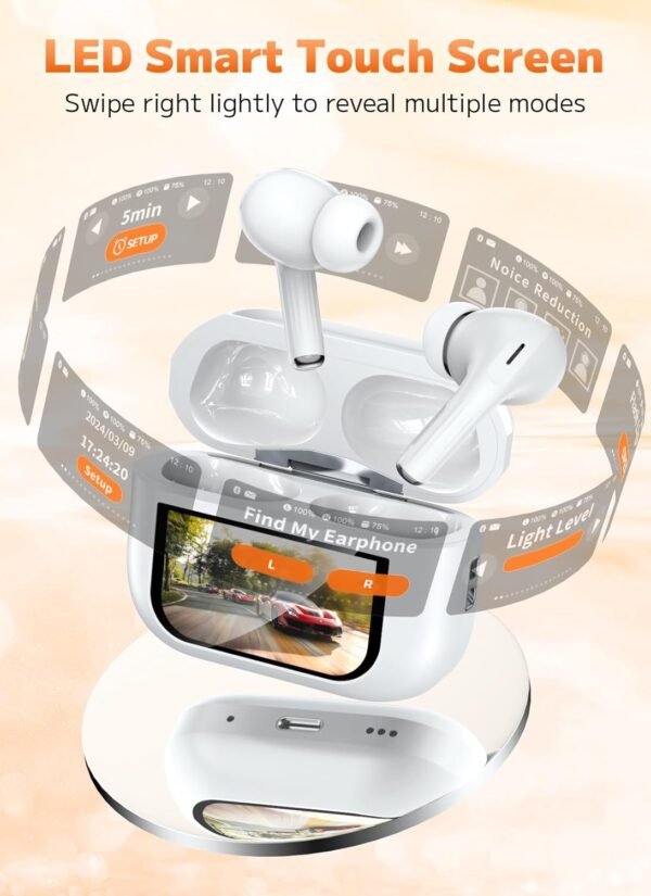 53c037ab60d941dcbdae119c8d93f7c8 Wireless Earbuds. Bluetooth 5.4 Ear Buds with Multifunctional Touch Screen. ANC/ENC Noise Cancelling Headphones with 48H Playtime. Bass Stereo Sound. for Laptop. Android/iOS. Pad