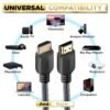PowerBear 4K HDMI Cable 10 ft | High Speed Hdmi Cables. Braided Nylon & Gold Connectors. 4K @ 60Hz. Ultra HD. 2K. 1080P. ARC & CL3 Rated | for Laptop. Monitor. PS5. PS4. Xbox One. Fire TV. & More