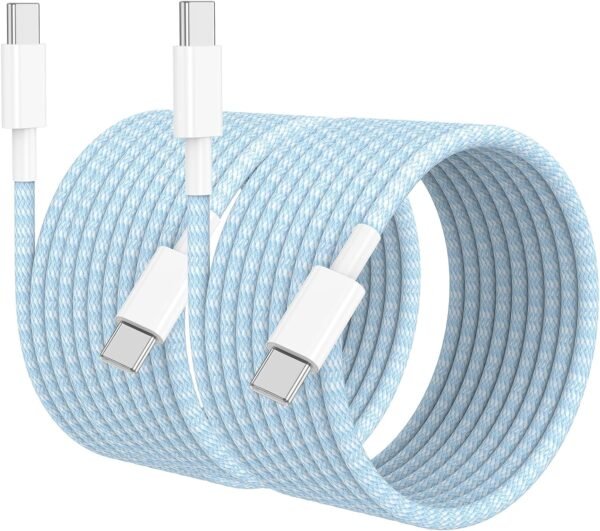 59bc9d135aed4ba2b324dc93849b44ae 3 Pack 10 FT USB C to USB C Cable for iPhone 16 15 Pro/Pro Max/Plus.Long C to C Cable Fast Charging Cord Braided for iPhone 16 15 Samsung Galaxy S25 S24 S23 S22 Ultra.Google Pixel 9.IPad Pro 60W