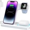 DUMTERR 3 in 1 Wireless Charger for iPhone 16/15/14/13/12.Wireless Charging Station for Apple Devices. Charging Stand for Apple Watch Series 10. for AirPods 4 (Black)
