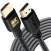 PowerBear 4K HDMI Cable 10 ft | High Speed Hdmi Cables. Braided Nylon & Gold Connectors. 4K @ 60Hz. Ultra HD. 2K. 1080P. ARC & CL3 Rated | for Laptop. Monitor. PS5. PS4. Xbox One. Fire TV. & More