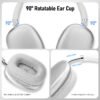 Wireless Bluetooth Over Ear Headphones Up to 28H Battery Life Headset with Microphone Gym Overhead Headphones Compatible with iOS & Android Mobile Phones. Computers. Laptop (Sliver)