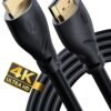 PowerBear 4K HDMI Cable 10 ft | High Speed Hdmi Cables. Braided Nylon & Gold Connectors. 4K @ 60Hz. Ultra HD. 2K. 1080P. ARC & CL3 Rated | for Laptop. Monitor. PS5. PS4. Xbox One. Fire TV. & More