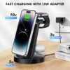 3 in 1 Charging Station for iPhone. Wireless Charger for iPhone 16e 16 15 14 13 12 11 X Pro Max & Apple Watch - Wireless Charging Station for AirPods 4 3 Pro