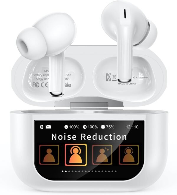 631085fa6a8a4a2f8c4fd8c91bf74595 Wireless Earbuds. Bluetooth 5.4 Ear Buds with Multifunctional Touch Screen. ANC/ENC Noise Cancelling Headphones with 48H Playtime. Bass Stereo Sound. for Laptop. Android/iOS. Pad