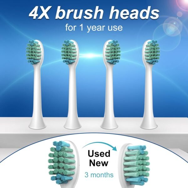 662873b0705d4d2db7b0e8a0469f4809 Waterproof Sonic Electric Toothbrush for Adults - 6 Modes with Pressure Sensor. Smart Timer锛�Rechargeable Toothbrushes with 4 Brush Heads.Whitening & Sensitive Teeth Care 锛�30 Days Long Battery Life