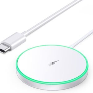 6798ab6d33ec4b5895da26a9c5729623 Magnetic Wireless Charger 15W Mag Safe Charger-Fast Charging Pad Compatible with iPhone16/15/14/13/12 Series & Airpods 2 3 Pro-LED Mag-Safe Pad with Dual Charging Ports Original Replacement(White)