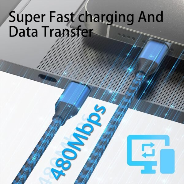 USB C to USB C Cable Nylon Braided 60W 3/3/6/6/10 FT USB Type C Fast Charging Cable for iPhone 16/16 Plus/16 Pro Max/15/15 Plus/15 Pro Max. MacBook Pro. iPad Pro Air. Samsung S24/S24 Ultra/S23