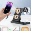 DUMTERR 3 in 1 Wireless Charger for iPhone 16/15/14/13/12.Wireless Charging Station for Apple Devices. Charging Stand for Apple Watch Series 10. for AirPods 4 (Black)