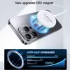 Magnetic Wireless Charger 15W Mag Safe Charger-Fast Charging Pad Compatible with iPhone16/15/14/13/12 Series & Airpods 2 3 Pro-LED Mag-Safe Pad with Dual Charging Ports Original Replacement(White)