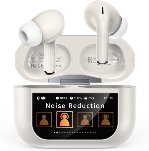 8dac6138237043abbf8257ff84af24f2 Wireless Earbuds. Bluetooth 5.4 Ear Buds with Multifunctional Touch Screen. ANC/ENC Noise Cancelling Headphones with 48H Playtime. Bass Stereo Sound. for Laptop. Android/iOS. Pad