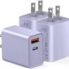 3 Pack USB C Wall Charger. 20W Durable Dual Port QC+PD 3.0 Power Adapter. Double Fast Plug Charging Block for iPhone 13/14/15/16/16 Pro/Pro Max/Plus. XS/XR/X. Watch Series 8/7 Cube .White