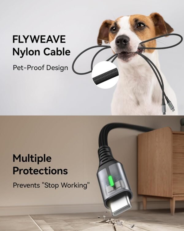 INIU USB C to USB C Cable. 240W Fast Charging [6.6ft. 2-Pack] Type C Charger Cord. Braided USBC Phone Charger Cable for iPhone 16 15 Pro Samsung S24 S23 Laptops MacBook iPad Switch Steam Deck etc.