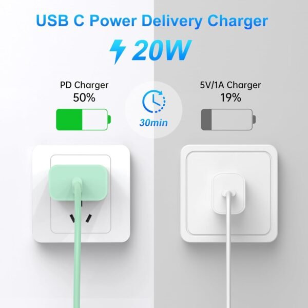 Compatible with iPhone Charger Fast Charging. 20W USB C Wall Charger with 3Pack 10FT USB C to Lightning Cable. Phone Cable Fast Charging Compatible withi Phone 14/13/12/12 Pro Max/11