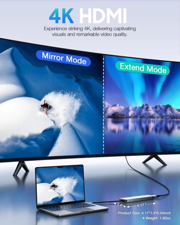 9786da8a81024ae880a06898b561d67b Hiearcool USB C Hub. USB-C Multi-Port Adapter for MacBook Pro. 7IN1 USBC to HDMI Hub Dongle Compatible for Laptops and Other Type C Devices (4K HDMI USB3.0 SD/TF Card Reader 100W PD)