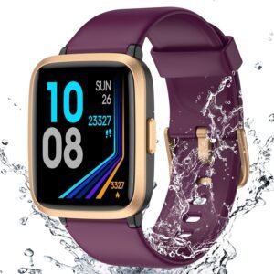Fitness Tracker Watch with Heart Rate Monitor. Large Screen Activity Tracker with Pedometer. Sleep Monitor. Calories & Step Counter. 5ATM Waterproof Smart Watch for Women Men Fitness Watch for Sports