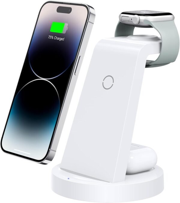 a323f6d4d0c649e98a61592e96efe3ce 3 in 1 Charging Station for iPhone. Wireless Charger for iPhone 16e 16 15 14 13 12 11 X Pro Max & Apple Watch - Wireless Charging Station for AirPods 4 3 Pro