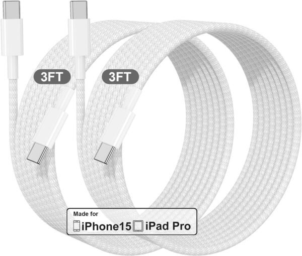ab0fd9d06a9a480691a428e40a51179e 3 Pack 10 FT USB C to USB C Cable for iPhone 16 15 Pro/Pro Max/Plus.Long C to C Cable Fast Charging Cord Braided for iPhone 16 15 Samsung Galaxy S25 S24 S23 S22 Ultra.Google Pixel 9.IPad Pro 60W