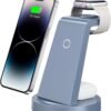 3 in 1 Charging Station for iPhone. Wireless Charger for iPhone 16e 16 15 14 13 12 11 X Pro Max & Apple Watch - Wireless Charging Station for AirPods 4 3 Pro