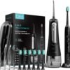 Water Flosser & Electric Toothbrush for Adults Oral Irrigator & Sonic Toothbrush 2-1 Oral Clean Kit (Black)