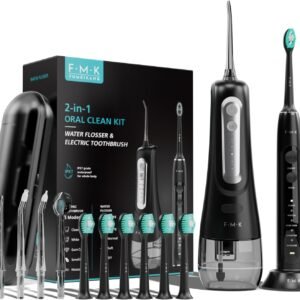 b5223e27654a4b85808da49fcb2f10d9 Water Flosser & Electric Toothbrush for Adults Oral Irrigator & Sonic Toothbrush 2-1 Oral Clean Kit (Black)