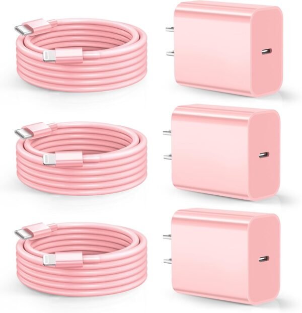 Compatible with iPhone Charger Fast Charging. 20W USB C Wall Charger with 3Pack 10FT USB C to Lightning Cable. Phone Cable Fast Charging Compatible withi Phone 14/13/12/12 Pro Max/11