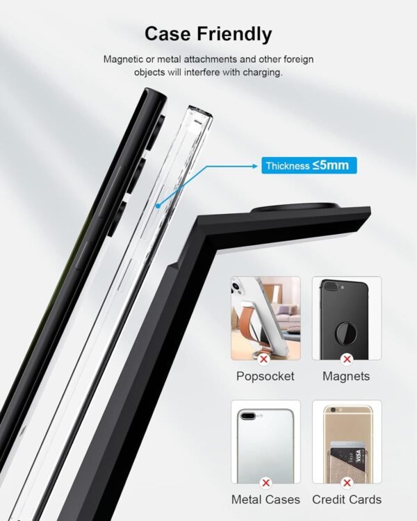 Wireless Charger for Samsung - NANAMI 3 in 1 Charging Station for Multiple Devices. Fast Charger Stand for Galaxy S25 S24 S23 Ultra S22 S21 Z Flip Fold 4.Galaxy Watch 6/5/5 Pro/4/3. Galaxy Buds 2 Pro