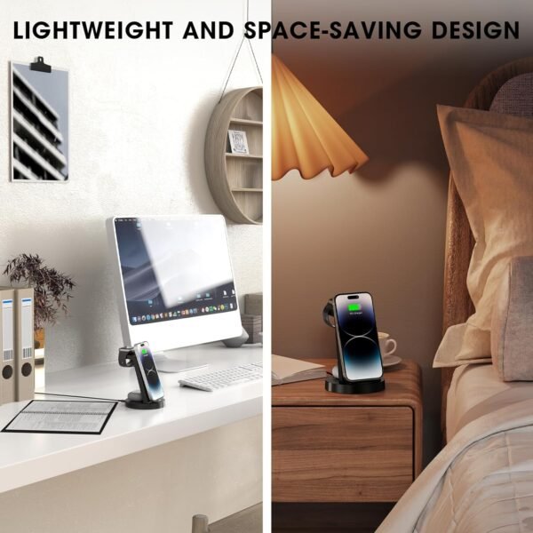 3 in 1 Charging Station for iPhone. Wireless Charger for iPhone 16e 16 15 14 13 12 11 X Pro Max & Apple Watch - Wireless Charging Station for AirPods 4 3 Pro