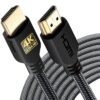 PowerBear 4K HDMI Cable 10 ft | High Speed Hdmi Cables. Braided Nylon & Gold Connectors. 4K @ 60Hz. Ultra HD. 2K. 1080P. ARC & CL3 Rated | for Laptop. Monitor. PS5. PS4. Xbox One. Fire TV. & More
