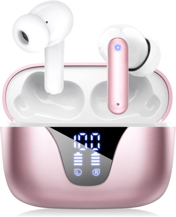 ZIUTY Wireless Earbuds. 2025 Bluetooth Headphones. 50hrs Stereo Deep Bass Ear Buds with Power Display Charging Case. buit in Mic. IPX5 Waterproof Headset for iPhone Andriod Phones
