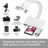 5-in-1 Memory Card Reader. USB OTG Adapter & SD Card Reader for i-Phone/i-Pad. USB C and USB A Devices with Micro SD & SD Card Slots. Supports SD/Micro SD/SDHC/SDXC/MMC