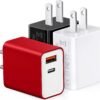 3 Pack USB C Wall Charger. 20W Durable Dual Port QC+PD 3.0 Power Adapter. Double Fast Plug Charging Block for iPhone 13/14/15/16/16 Pro/Pro Max/Plus. XS/XR/X. Watch Series 8/7 Cube .White