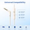 d4224f60b5694747a00a265daddbc4e4 Headphones Wired with Microphone. Over Ear Foldable 3.5mm Plug in Headphones with 4.9ft Tangle-Free Nylon Cord for Tablet. Laptop. MP3/4. Airplane Travel (Beige)