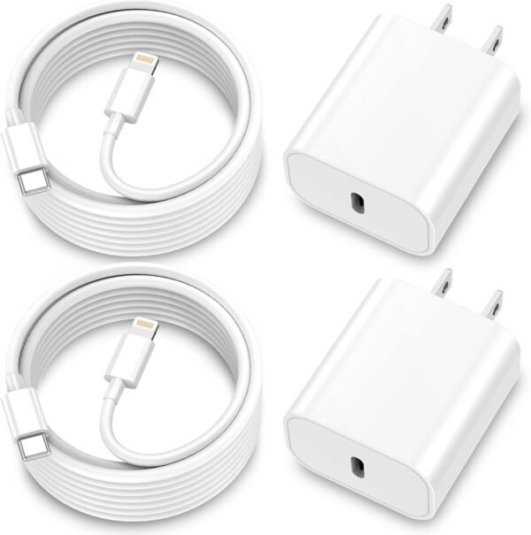 Compatible with iPhone Charger Fast Charging. 20W USB C Wall Charger with 3Pack 10FT USB C to Lightning Cable. Phone Cable Fast Charging Compatible withi Phone 14/13/12/12 Pro Max/11