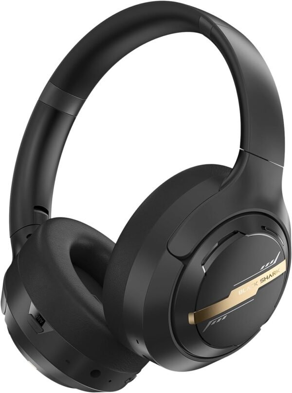 ea3d80e3bb53430d88a2a2a03c3bb970 Black Shark JoyBuds Max Active Noise Cancelling Headphones. 50H Playtime Wireless Over Ear Headphones with Microphone. Bluetooth 5.4 Gaming Headsets Comfort Fit Ear Cups. 6EQ Modes via APP (Black)