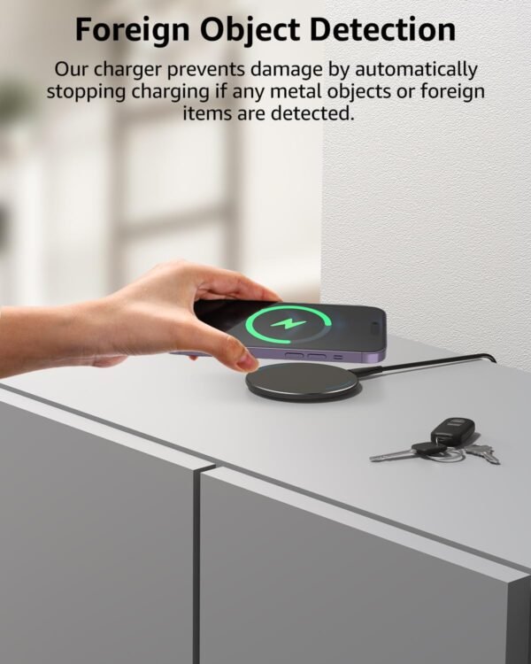 TOZO 2025 Upgraded Wireless Charger 15W Max Fast Wireless Charging Pad Compatible with iPhone 16/16 Plus/16 Pro Max /15/14/13/SE/12 Series. Samsung Galaxy S24/S23/S22 Series (No AC Adapter). Black