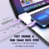 iPhone Charger Fast Charging Lightning Cable 6FT 3Pack[Apple MFi Certified] Long iPhone Charger Cord Nylon Braided USB Cable Compatible with iPhone 14/13/12 Pro Max/12Pro/11